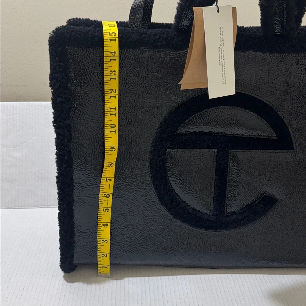 NWT Telfar & UGG Real Sheep Fur Black Large Shearling Shopping Bag - Picture 8 of 11